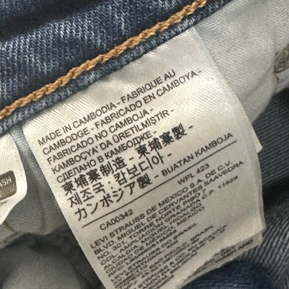 Levis 501 Skinny Fit Jeans Womens Blue Denim Button Fly SZ 28W 27L Classic Style - Picture 12 of 16
